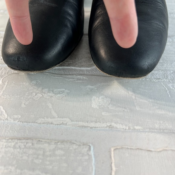 Michael‎ Kors Ankle Booties Womens 9 Black Leather Gold Zipper Lock Stacked Heel - Picture 8 of 15